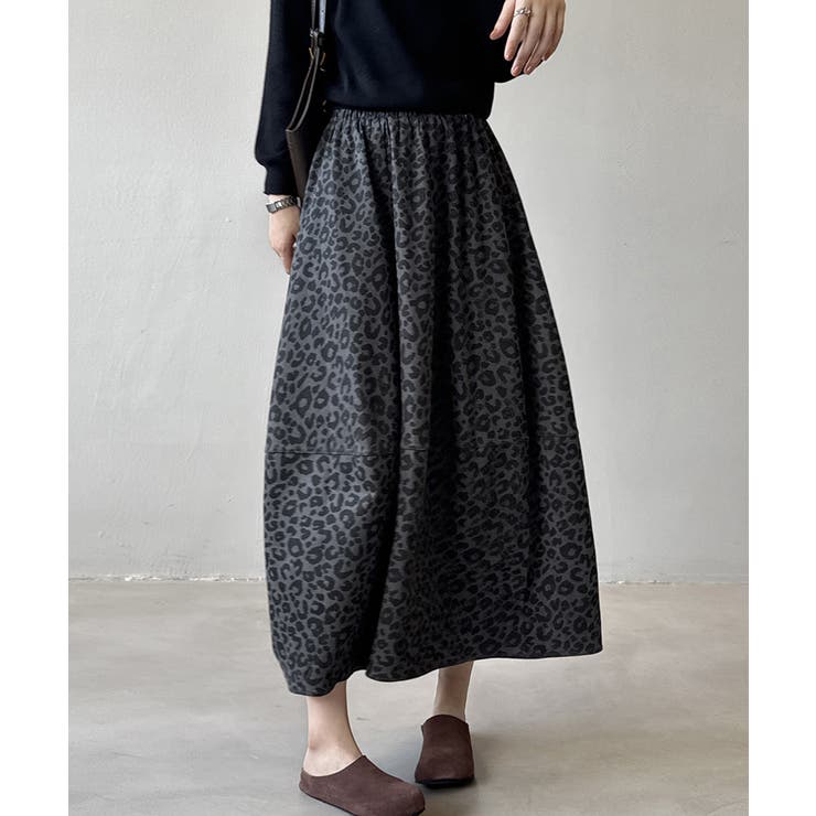 ヒョウ柄スカート コクーンスカート バルーンスカート | COCOMOMO | 詳細画像12 