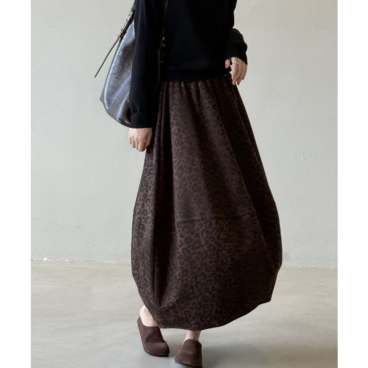 ヒョウ柄スカート コクーンスカート バルーンスカート | COCOMOMO | 詳細画像3 