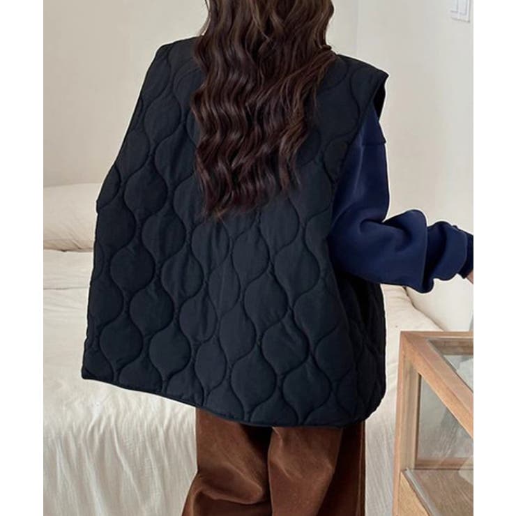 キルティングベスト Vネックベスト 中綿ベスト | COCOMOMO | 詳細画像11 