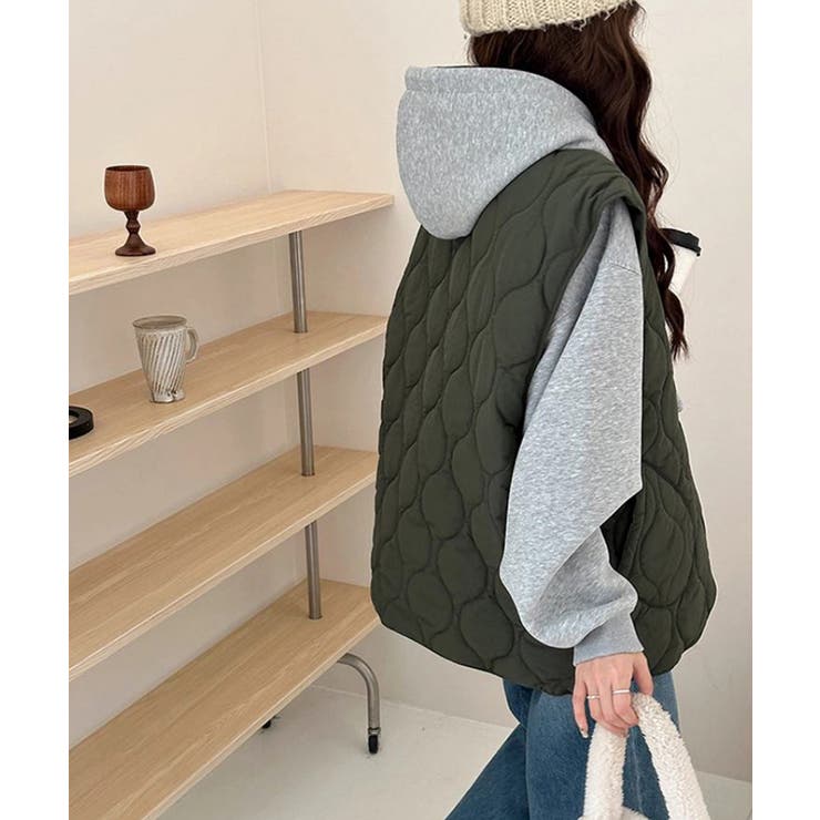 キルティングベスト Vネックベスト 中綿ベスト | COCOMOMO | 詳細画像4 