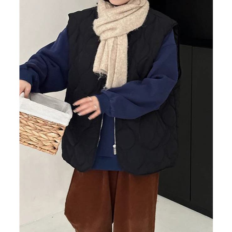 キルティングベスト Vネックベスト 中綿ベスト | COCOMOMO | 詳細画像9 