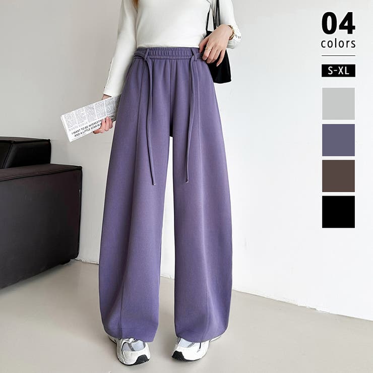 ダークパープル | スウェットカーブパンツ スウェットパンツ ワイドパンツ | COCOMOMO