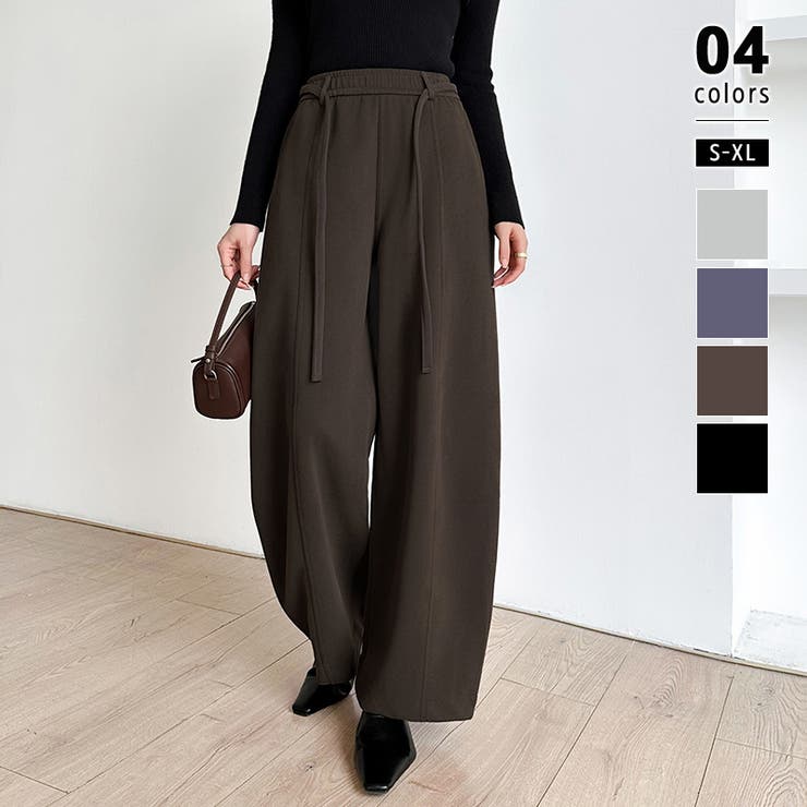 ブラウン | スウェットカーブパンツ スウェットパンツ ワイドパンツ | COCOMOMO