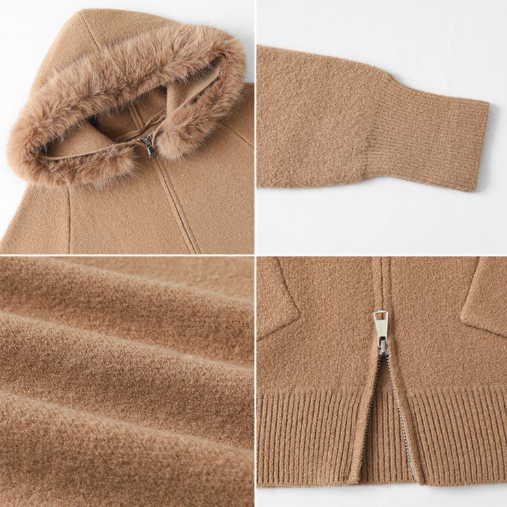 ふわふわファー付きパーカー ファーフードパーカー ニットパーカー | COCOMOMO | 詳細画像37 