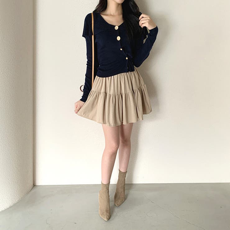 ビッグカラーニット カーディガン アシンメトリーニット | COCOMOMO | 詳細画像13 