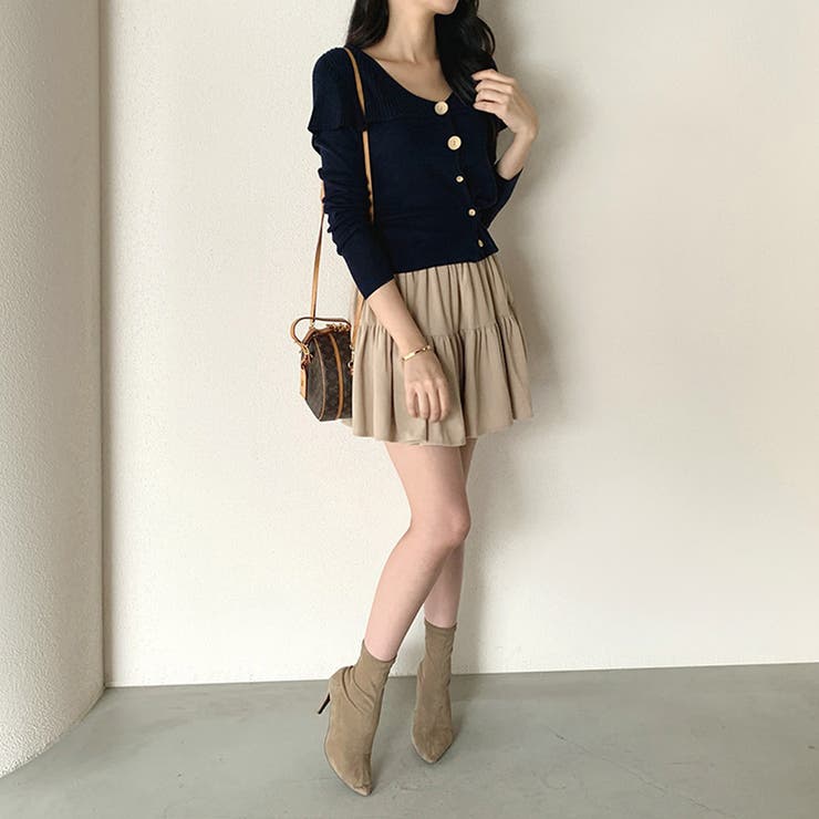 ビッグカラーニット カーディガン アシンメトリーニット | COCOMOMO | 詳細画像15 