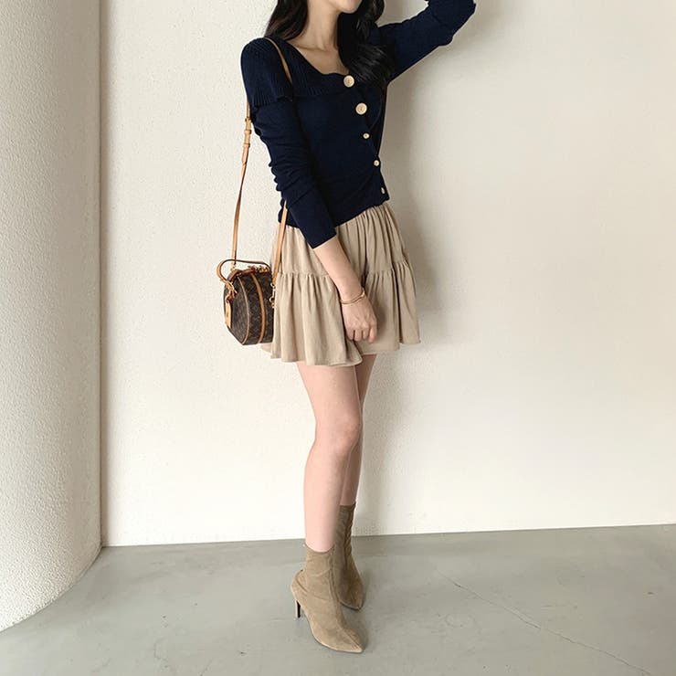 ビッグカラーニット カーディガン アシンメトリーニット | COCOMOMO | 詳細画像17 