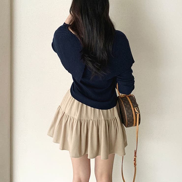 ビッグカラーニット カーディガン アシンメトリーニット | COCOMOMO | 詳細画像19 