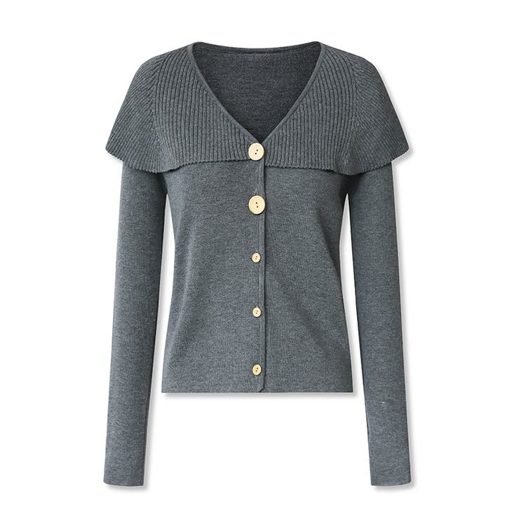 ビッグカラーニット カーディガン アシンメトリーニット | COCOMOMO | 詳細画像24 