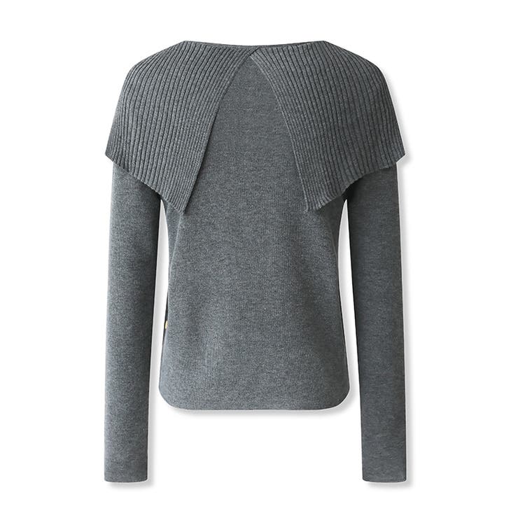 ビッグカラーニット カーディガン アシンメトリーニット | COCOMOMO | 詳細画像26 