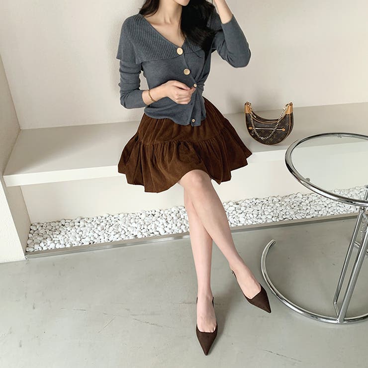 ビッグカラーニット カーディガン アシンメトリーニット | COCOMOMO | 詳細画像9 