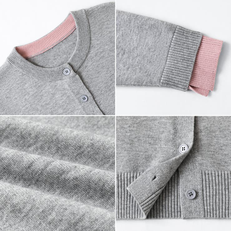 レイヤード風配色カーディガン 配色ニット バイカラーカーディガン | COCOMOMO | 詳細画像46 