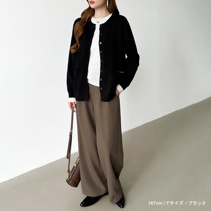 レイヤード風配色カーディガン 配色ニット バイカラーカーディガン | COCOMOMO | 詳細画像7 