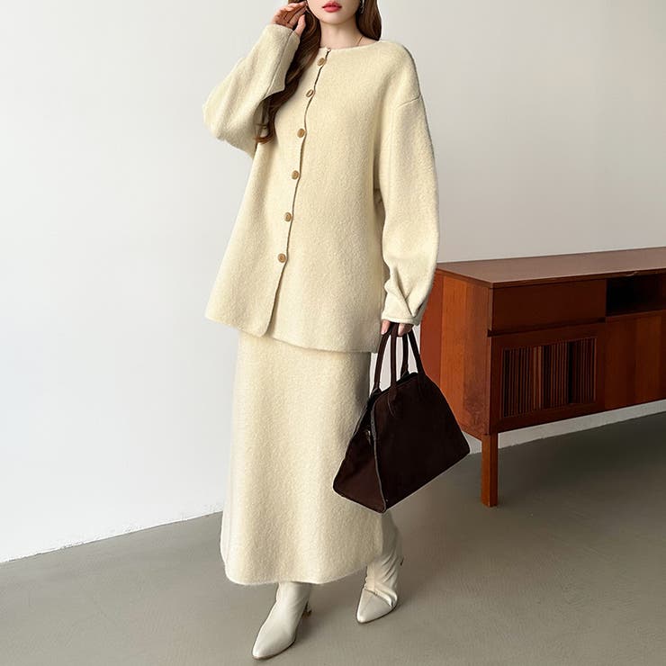 前後2wayセットアップニット ニットカーディガン タイトスカート | COCOMOMO | 詳細画像12 