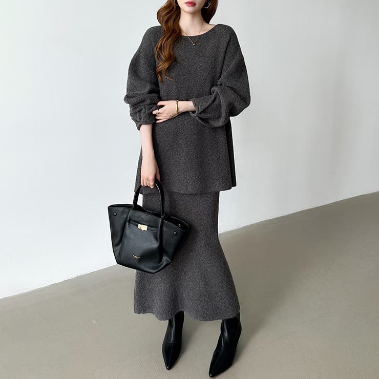 前後2wayセットアップニット ニットカーディガン タイトスカート | COCOMOMO | 詳細画像16 