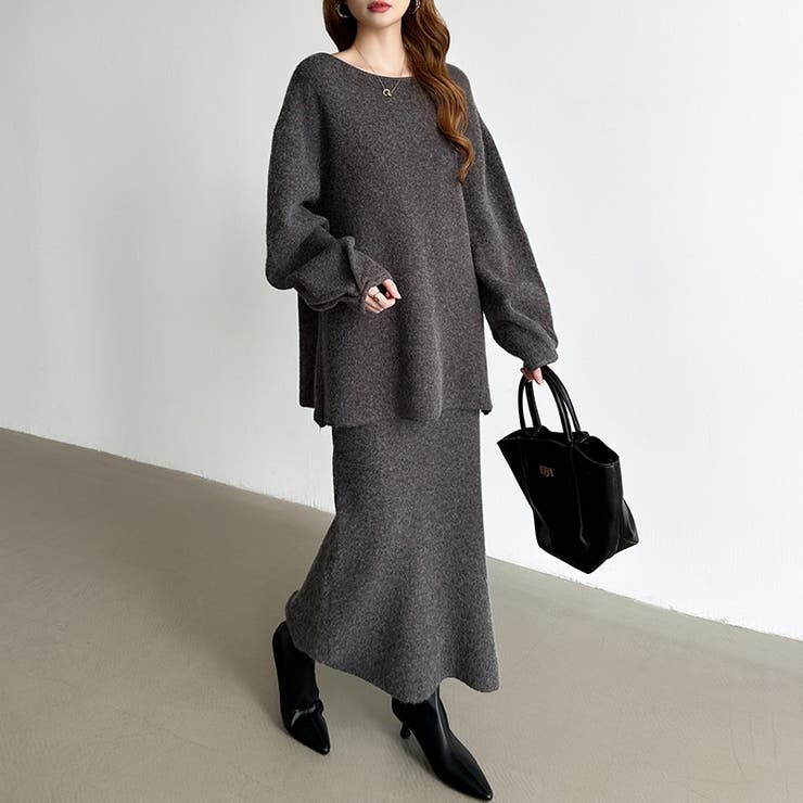 前後2wayセットアップニット ニットカーディガン タイトスカート | COCOMOMO | 詳細画像17 