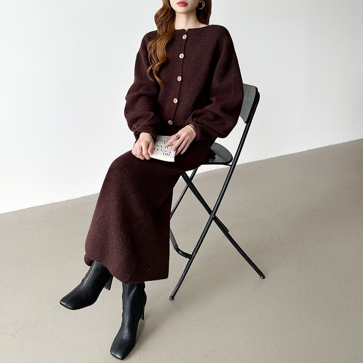 前後2wayセットアップニット ニットカーディガン タイトスカート | COCOMOMO | 詳細画像31 