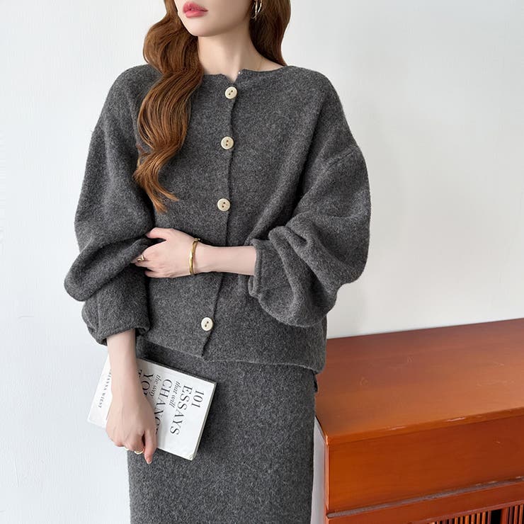 前後2wayセットアップニット ニットカーディガン タイトスカート | COCOMOMO | 詳細画像22 