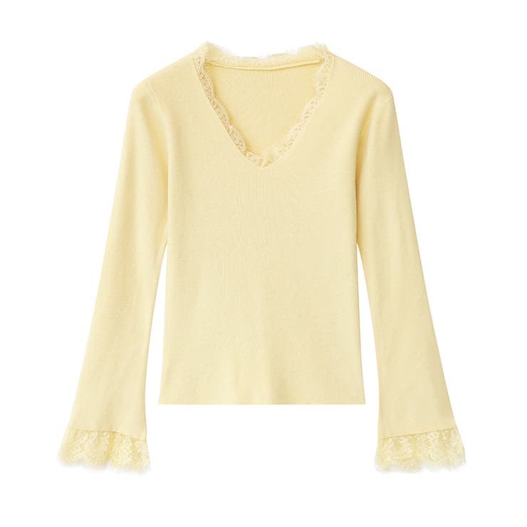 レースニット vネックニット レイヤードトップス | COCOMOMO | 詳細画像31 