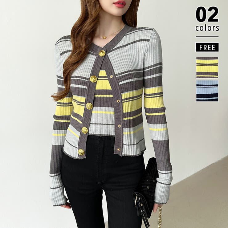 イエロー | アンサンブルニットカーディガン アンサンブル ニットカーディガン | COCOMOMO