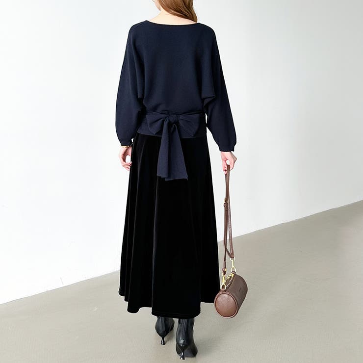 バックリボンニット Vネック ドルマンニット | COCOMOMO | 詳細画像13 