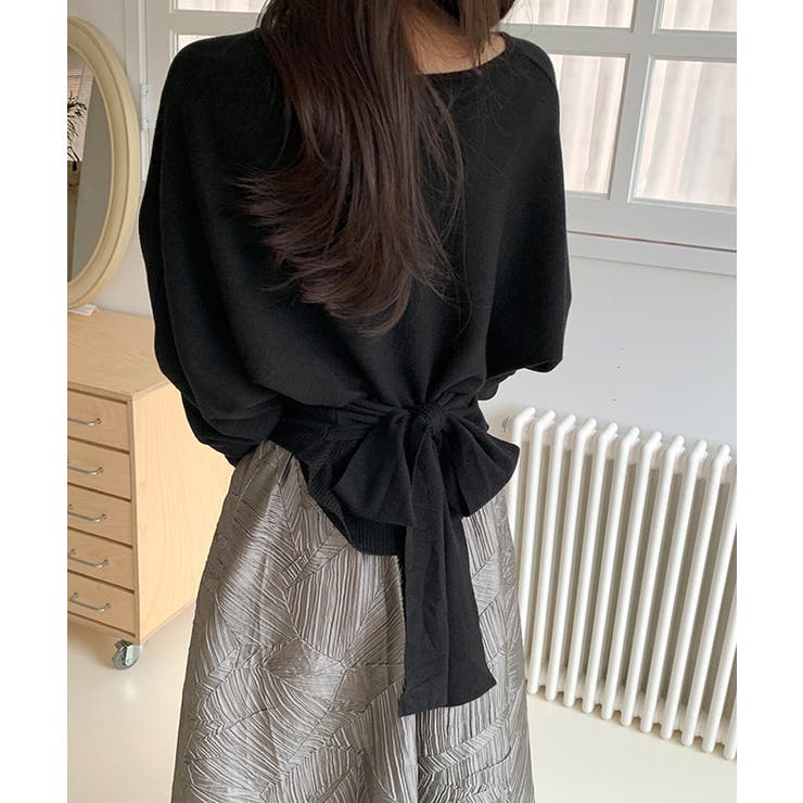 バックリボンニット Vネック ドルマンニット | COCOMOMO | 詳細画像29 