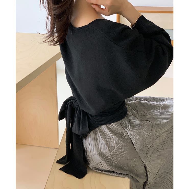 バックリボンニット Vネック ドルマンニット | COCOMOMO | 詳細画像30 