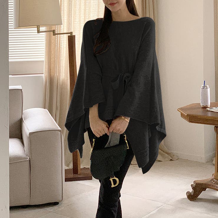 ケープポンチョ ニットポンチョ 韓国ファッション | COCOMOMO | 詳細画像11 