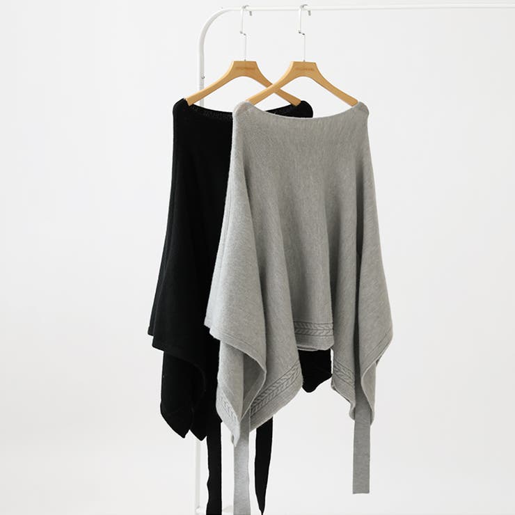 ケープポンチョ ニットポンチョ 韓国ファッション | COCOMOMO | 詳細画像12 