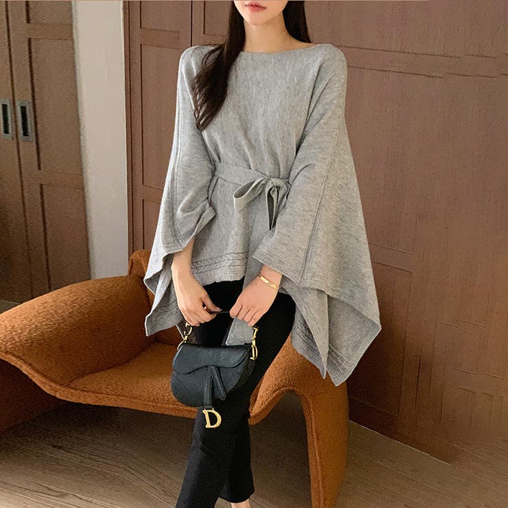 ケープポンチョ ニットポンチョ 韓国ファッション | COCOMOMO | 詳細画像6 