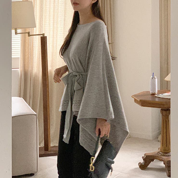 ケープポンチョ ニットポンチョ 韓国ファッション | COCOMOMO | 詳細画像9 