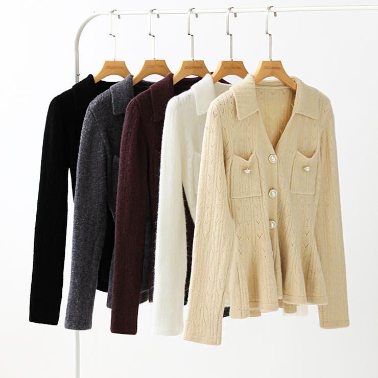 ペプラムニットカーディガン カーディガン ペプラムトップス | COCOMOMO | 詳細画像36 