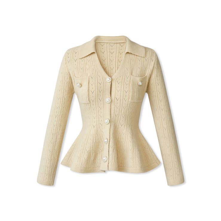 ペプラムニットカーディガン カーディガン ペプラムトップス | COCOMOMO | 詳細画像40 