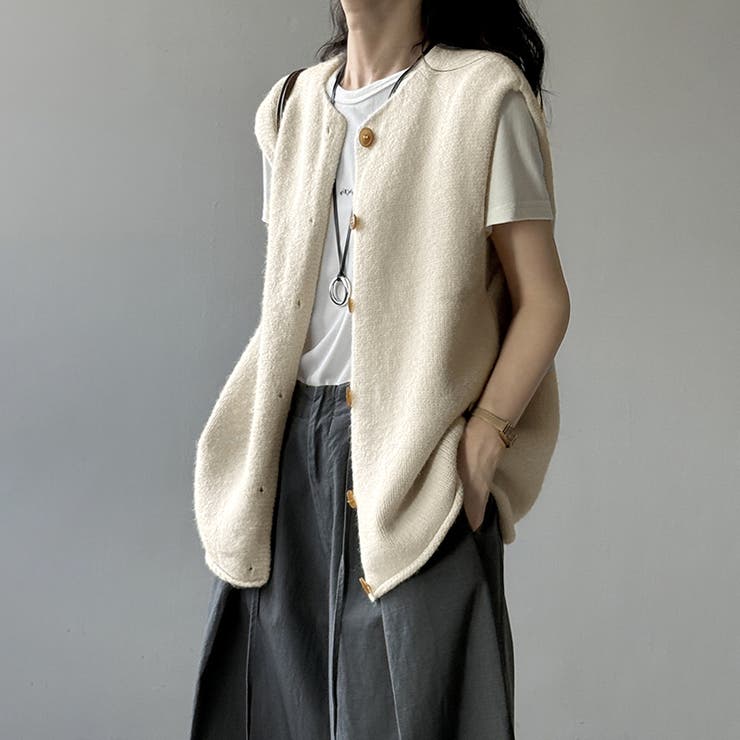 ニットベスト クルーネックベスト ベスト | COCOMOMO | 詳細画像6 