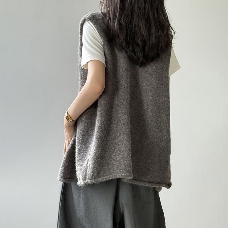 ニットベスト クルーネックベスト ベスト | COCOMOMO | 詳細画像10 