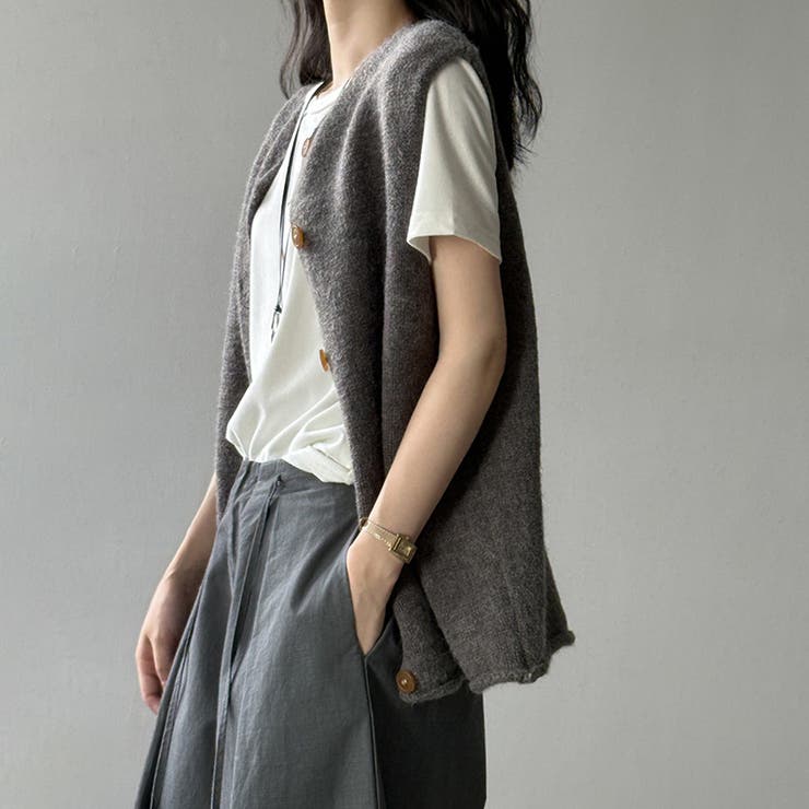 ニットベスト クルーネックベスト ベスト | COCOMOMO | 詳細画像11 