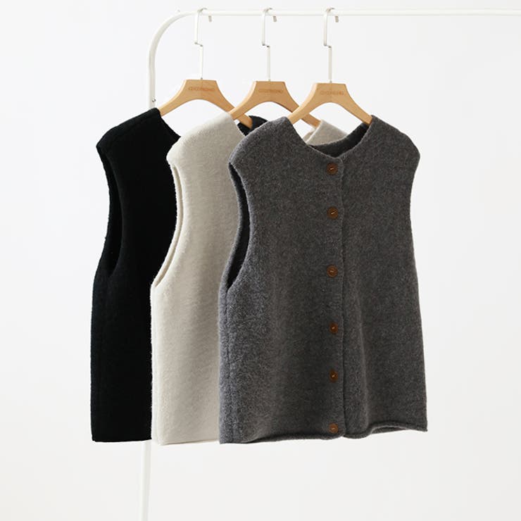 ニットベスト クルーネックベスト ベスト | COCOMOMO | 詳細画像14 