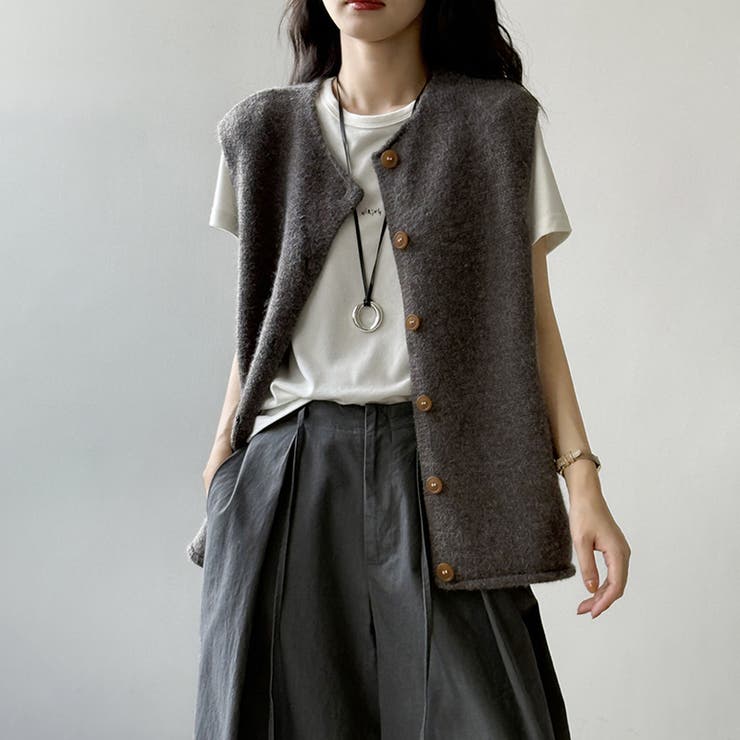 ニットベスト クルーネックベスト ベスト | COCOMOMO | 詳細画像7 