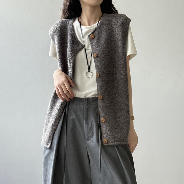 ニットベスト クルーネックベスト ベスト | COCOMOMO | 詳細画像9 