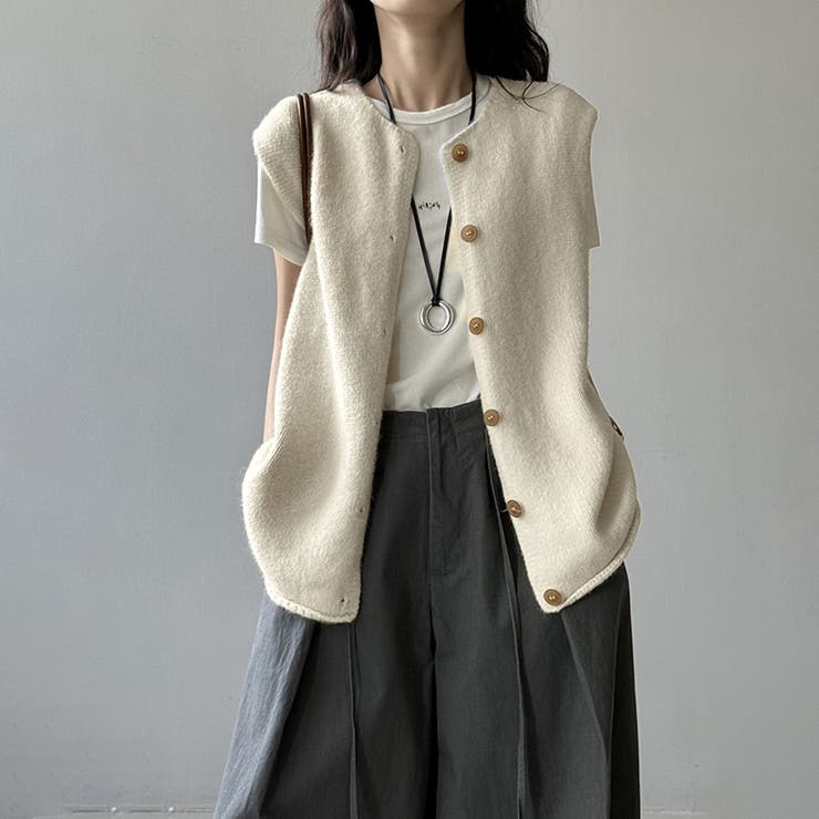 ニットベスト クルーネックベスト ベスト | COCOMOMO | 詳細画像5 