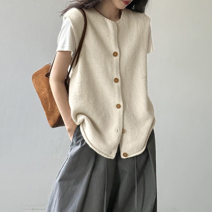 ニットベスト クルーネックベスト ベスト | COCOMOMO | 詳細画像2 