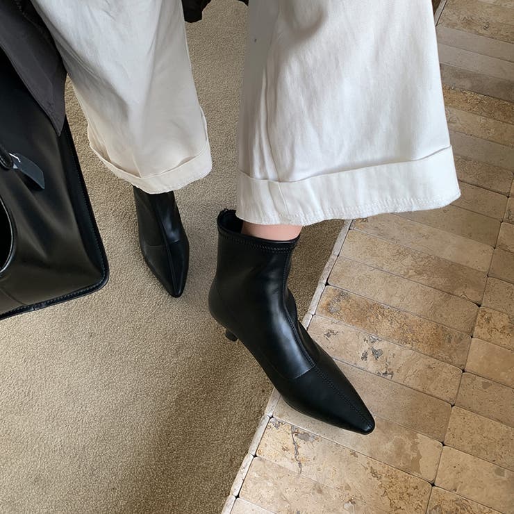 キトゥンヒールブーツ ショートブーツ ポインテッドトゥ | COCOMOMO | 詳細画像5 