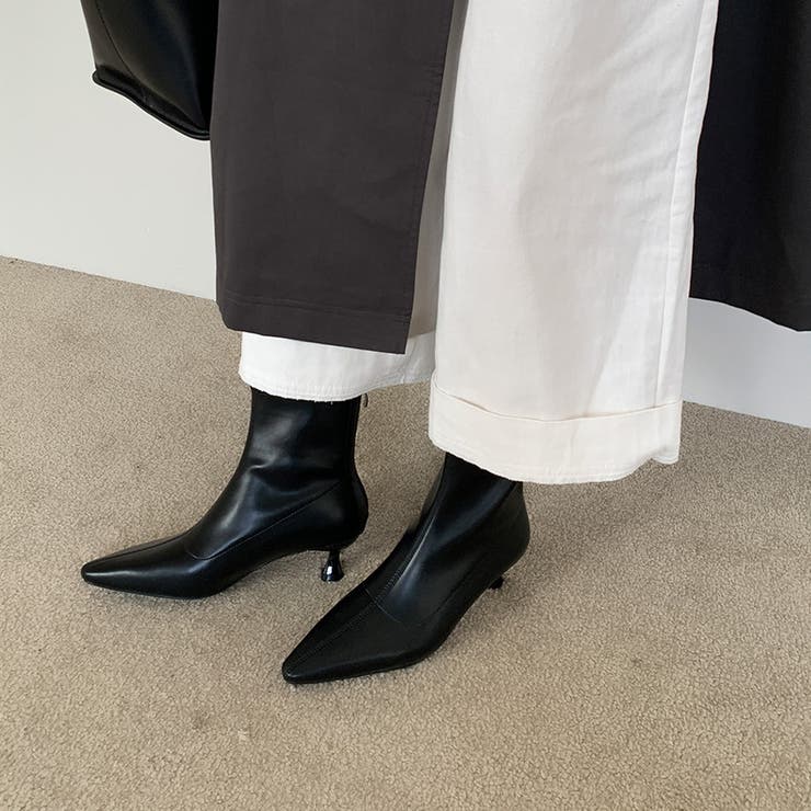 キトゥンヒールブーツ ショートブーツ ポインテッドトゥ | COCOMOMO | 詳細画像7 