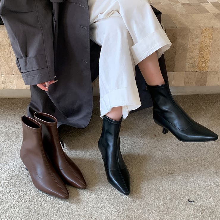 キトゥンヒールブーツ ショートブーツ ポインテッドトゥ | COCOMOMO | 詳細画像8 