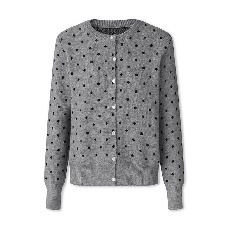 ドットジャガードカーディガン ドットカーディガン ニットカーディガン
