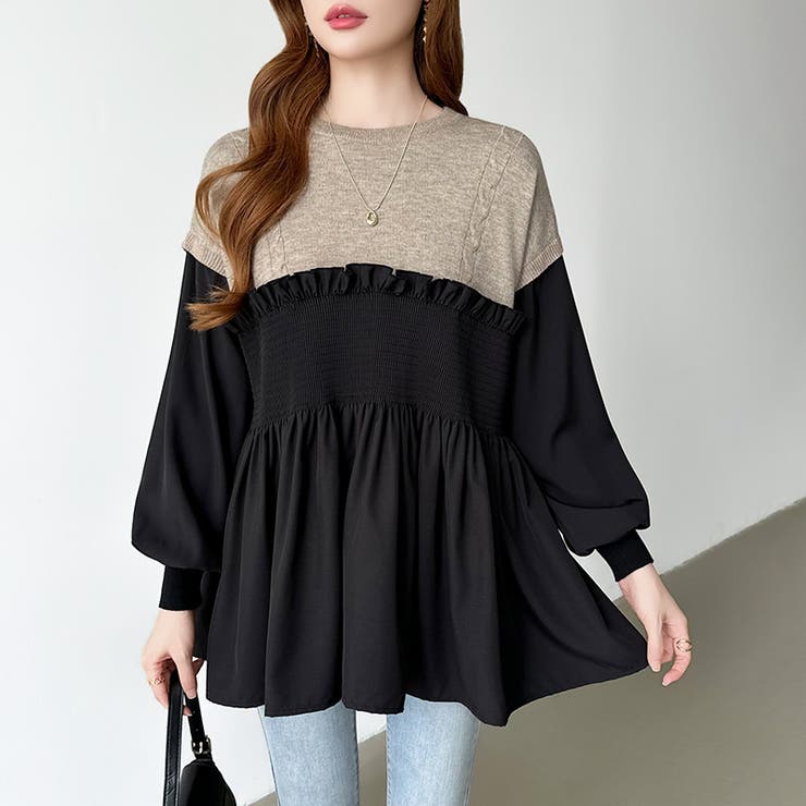 ペプラムドッキングニット チュニックブラウス ペプラム | COCOMOMO | 詳細画像2 