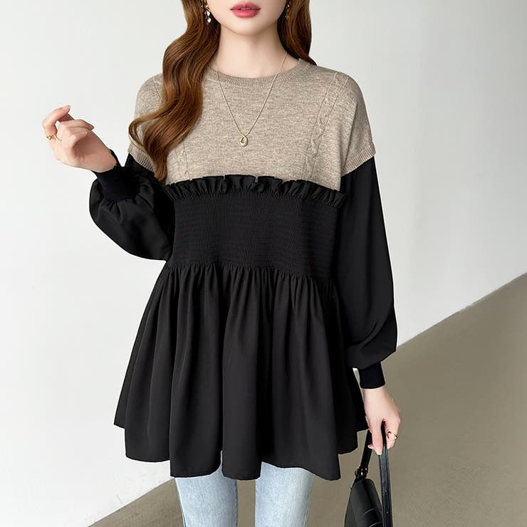 ペプラムドッキングニット チュニックブラウス ペプラム | COCOMOMO | 詳細画像3 