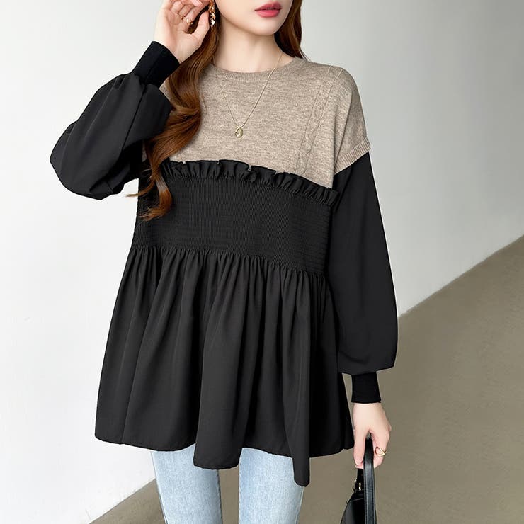 ペプラムドッキングニット チュニックブラウス ペプラム | COCOMOMO | 詳細画像7 