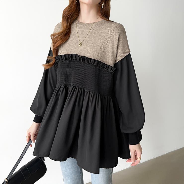 ペプラムドッキングニット チュニックブラウス ペプラム | COCOMOMO | 詳細画像8 