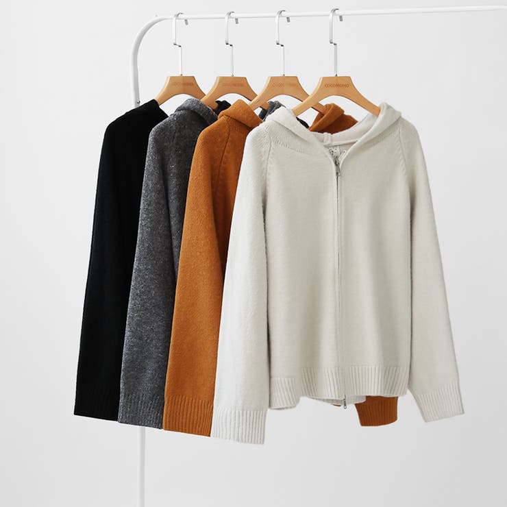 ニットパーカー ダブルジップパーカー ニット | COCOMOMO | 詳細画像22 